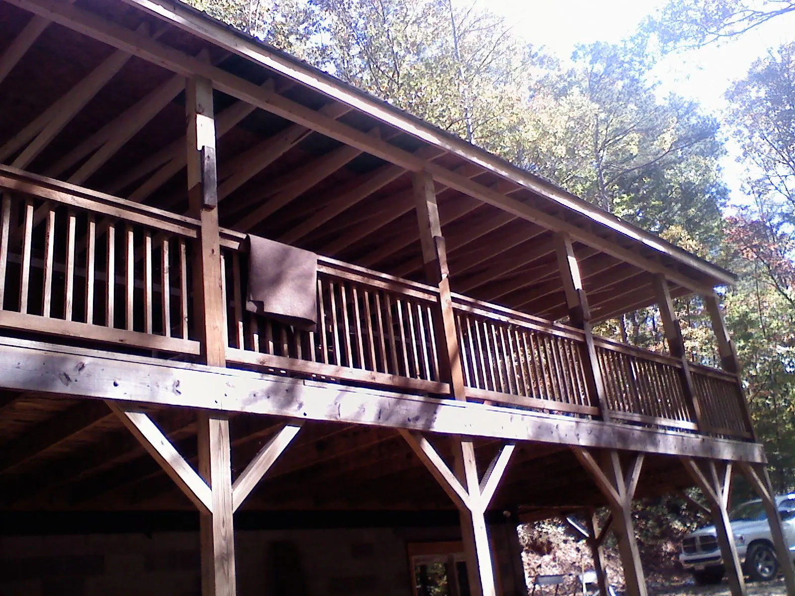 Timber framing under a new elevated porch and deck — Roof Leak Repair in Baxley by Roofing Brothers